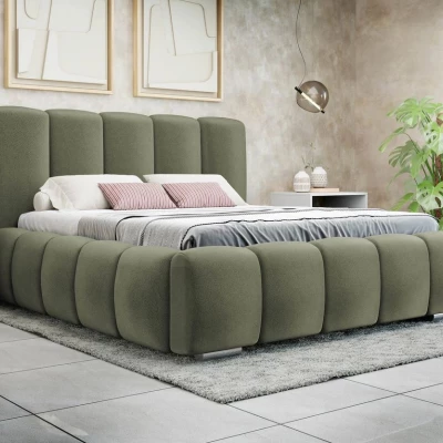 Čalúnená manželská posteľ 140x200 MIDKIFF - khaki