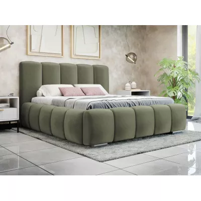 Čalúnená manželská posteľ 140x200 MIDKIFF - khaki