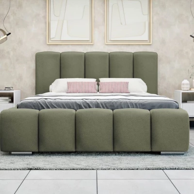 Čalúnená manželská posteľ 140x200 MIDKIFF - khaki