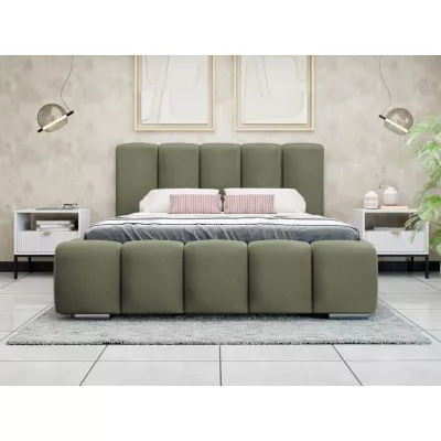 Čalúnená manželská posteľ 140x200 MIDKIFF - khaki