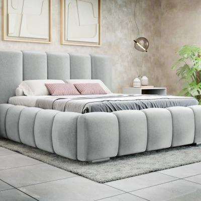 Čalúnená manželská posteľ 160x200 MIDKIFF - svetlá šedá