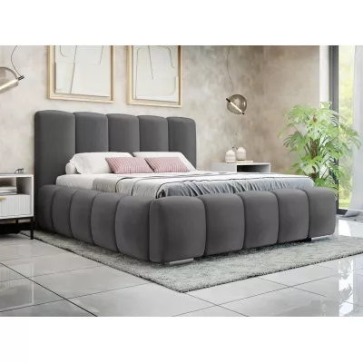 Čalúnená manželská posteľ 160x200 MIDKIFF - šedá