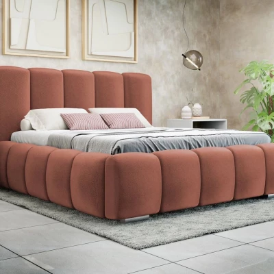 Čalúnená manželská posteľ 160x200 MIDKIFF - indická ružová