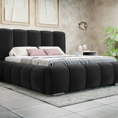 Čalúnená manželská posteľ 160x200 MIDKIFF - čierna