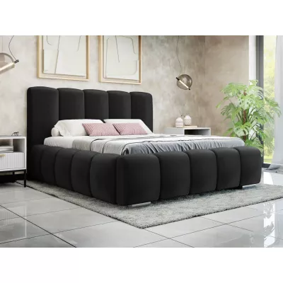 Čalúnená manželská posteľ 160x200 MIDKIFF - čierna