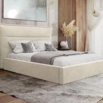 Manželská posteľ s úložným priestorom 180x200 BUNIA - špinavá biela