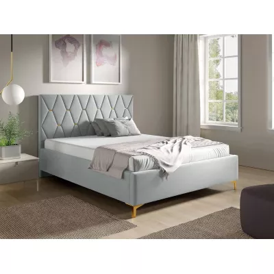 Čalúnená posteľ s úložným priestorom 140x200 ODYS - šedostrieborná