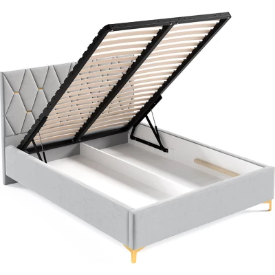 Čalúnená posteľ s úložným priestorom 140x200 ODYS - staroružová