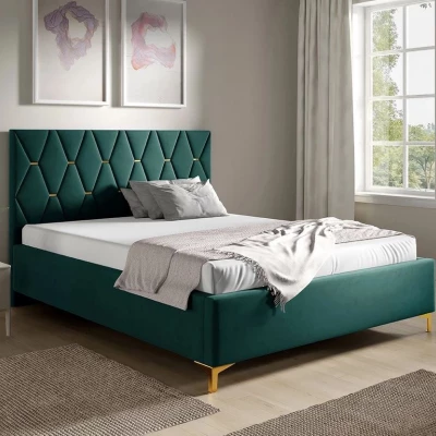 Čalúnená posteľ s úložným priestorom 180x200 ODYS - tyrkysová