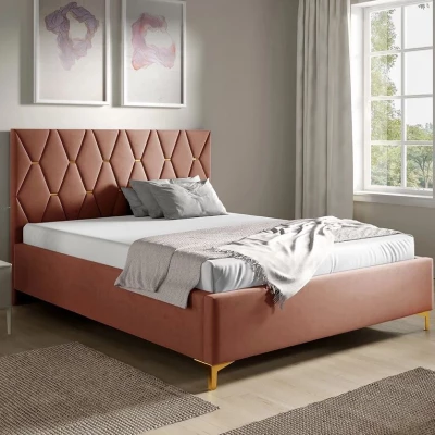 Čalúnená posteľ s úložným priestorom 180x200 ODYS - staroružová