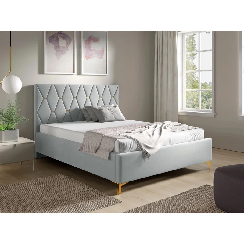 Čalúnená posteľ s úložným priestorom 180x200 ODYS - šedostrieborná