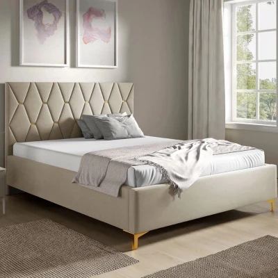 Čalúnená posteľ s úložným priestorom 180x200 ODYS - svetlá béžová