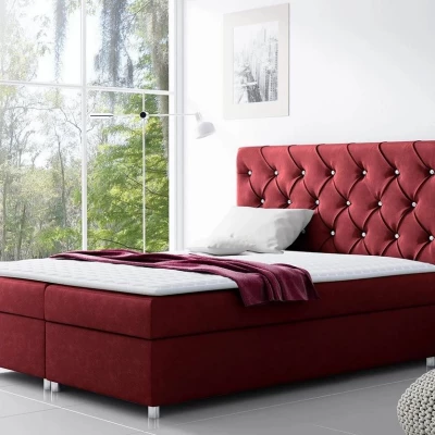 Hotelová dvojlôžková posteľ 160x200 NITKA - vínová + topper ZDARMA
