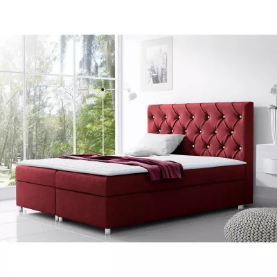 Hotelová dvojlôžková posteľ 160x200 NITKA - vínová + topper ZDARMA