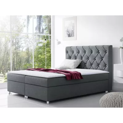 Hotelová dvojlôžková posteľ 180x200 NITKA - šedá + topper ZDARMA