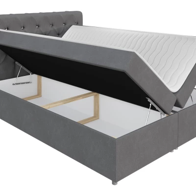 Hotelová dvojlôžková posteľ 180x200 NITKA - šedá + topper ZDARMA