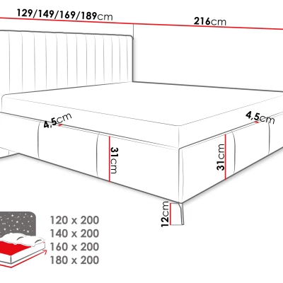 Jednolôžková posteľ s úložným priestorom 120x200 TANIX - béžová