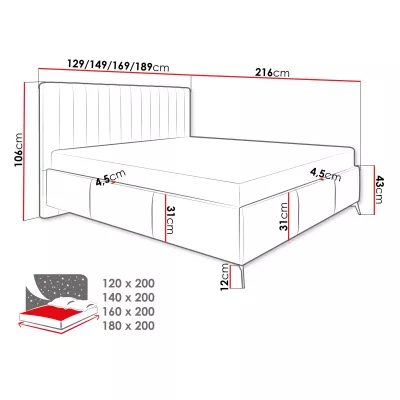 Jednolôžková posteľ s úložným priestorom 120x200 TANIX - béžová