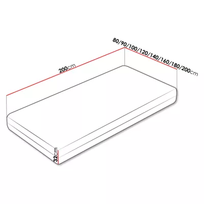 Vysoký antialergický taštičkový matrac 100x200 GUNIA
