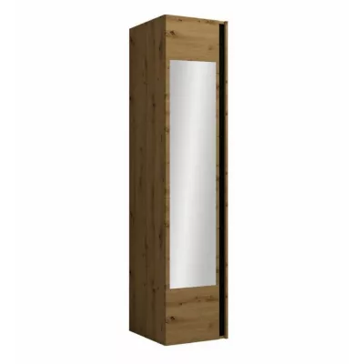 Predsieňová skriňa 40 cm so zrkadlom SELAND - dub artisan / čierna