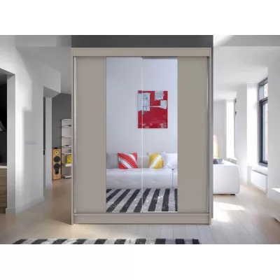 Šatníková skriňa so zrkadlom 150 cm PIRITU 2 - kašmír
