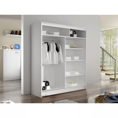 Šatníková skriňa 150 cm so zrkadlom a LED osvetlením PIRITU 3 - kašmír