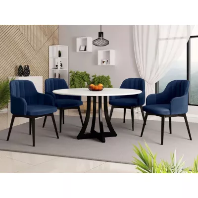 Stolička do kuchyne s podpierkami rúk PIMA 2 - čierna / modrá