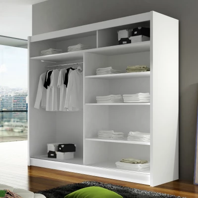 Šatníková skriňa 180 cm s posuvnými dverami a LED osvetlením FLORENCIO 1 - kašmír
