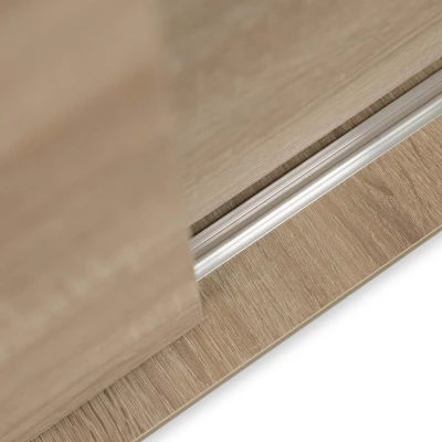 Šatníková skriňa 180 cm s posuvnými dverami a LED osvetlením FLORENCIO 1 - kašmír