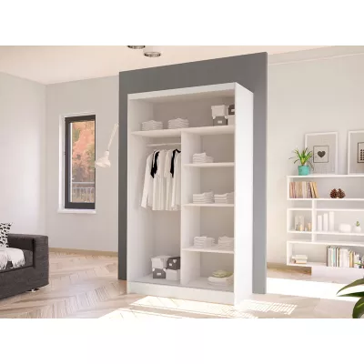 Úzka šatníková skriňa so zrkadlom 100 cm VILMEA 3 - dub artisan / biela