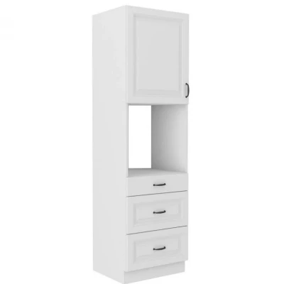 Kuchynská skriňa pre vstavanú rúru 60 cm FRYZIA 3 so šuplíkmi - biela