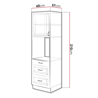 Kuchynská skriňa pre vstavanú rúru 60 cm FRYZIA 3 - biela