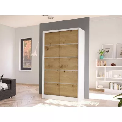 Úzka šatníková skriňa 100 cm VILMEA 2 - dub artisan / biela