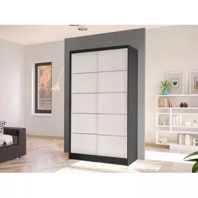 Úzka šatníková skriňa 100 cm VILMEA 2 - čierna / biela
