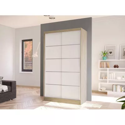 Úzka šatníková skriňa 100 cm VILMEA 2 - dub sonoma / biela