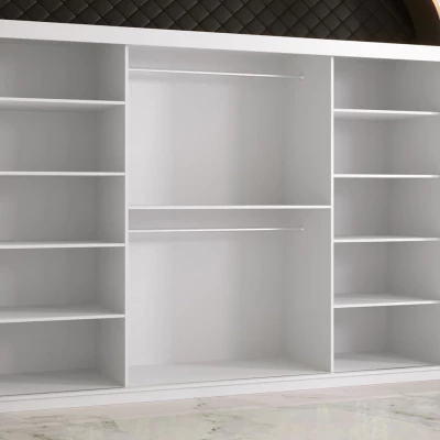 Kombinovaná šatníková skriňa 250 cm LUNIVE 1 - biela