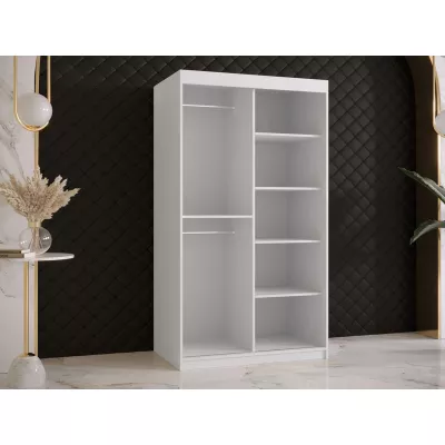 Zrkadlová šatníková skriňa 100 cm LUNIVE 2 - čierna