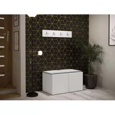 Nábytok do chodby s čalúnenými panelmi 42x42 SELAND 7 - biely / šedý