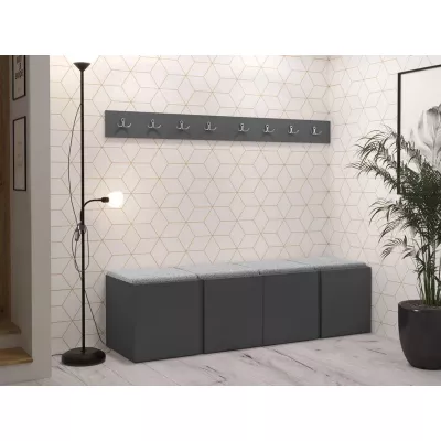 Nábytok do chodby s čalúnenými panelmi 42x42 SELAND 8 - grafit / šedý