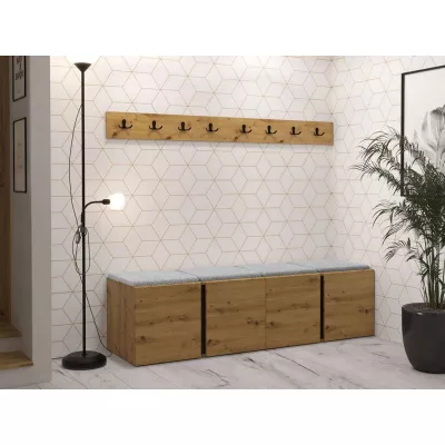 Nábytok do chodby s čalúnenými panelmi 42x42 SELAND 8 - artisan / čierny / šedý