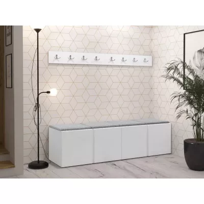 Nábytok do chodby s čalúnenými panelmi 42x42 SELAND 8 - biely / šedý