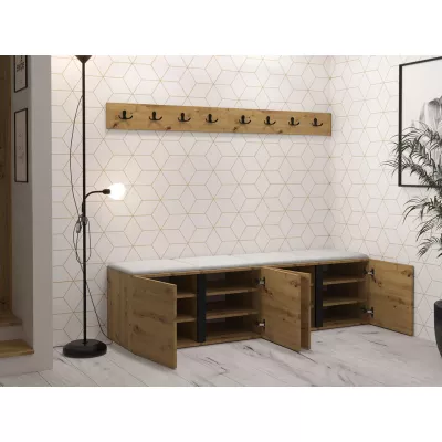 Nábytok do chodby s čalúnenými panelmi 42x42 SELAND 8 - grafit / šedý