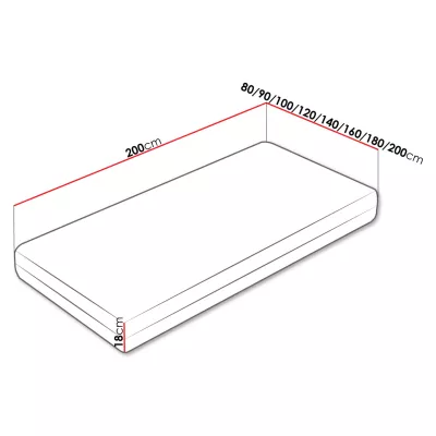 Pružinový matrac s kokosovou rohožou 120x200 TIFA