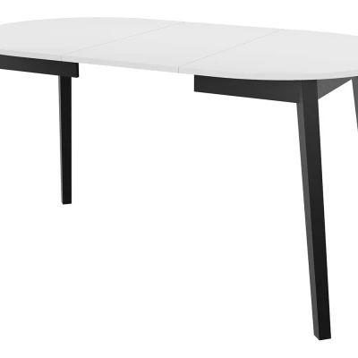 Okrúhly rozkladací stôl so 4 stoličkami SALPA 2 - biely / čierny / strieborný
