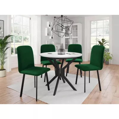 Rozkladací stôl so 4 stoličkami SALPA 1 - biely / čierny / zelený