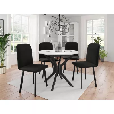 Rozkladací stôl so 4 stoličkami SALPA 1 - biely / čierny