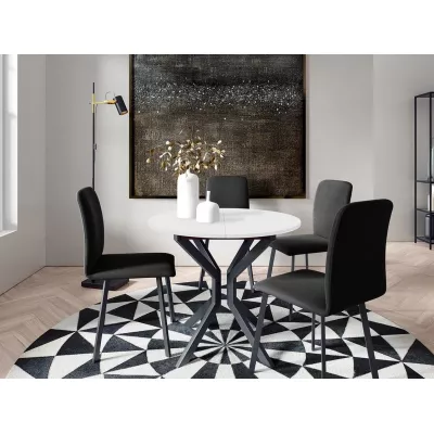 Rozkladací stôl so 4 stoličkami SALPA 1 - biely / čierny / šedý