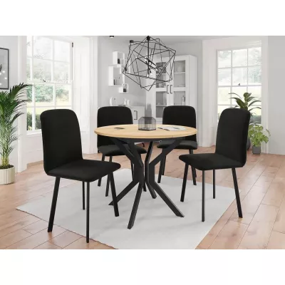 Rozkladací stôl so 4 stoličkami SALPA 1 - dub kraft / čierny