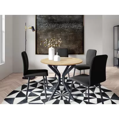 Rozkladací stôl so 4 stoličkami SALPA 1 - dub kraft / čierny / šedý