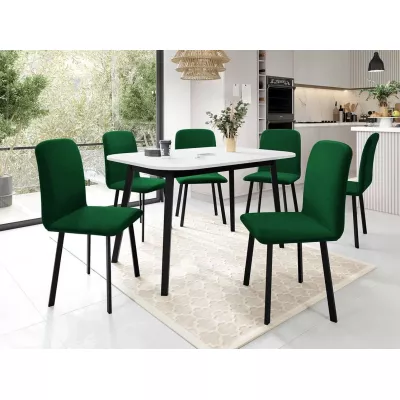 Jedálenský set 6+1 MELRA - biely / čierny / zelený